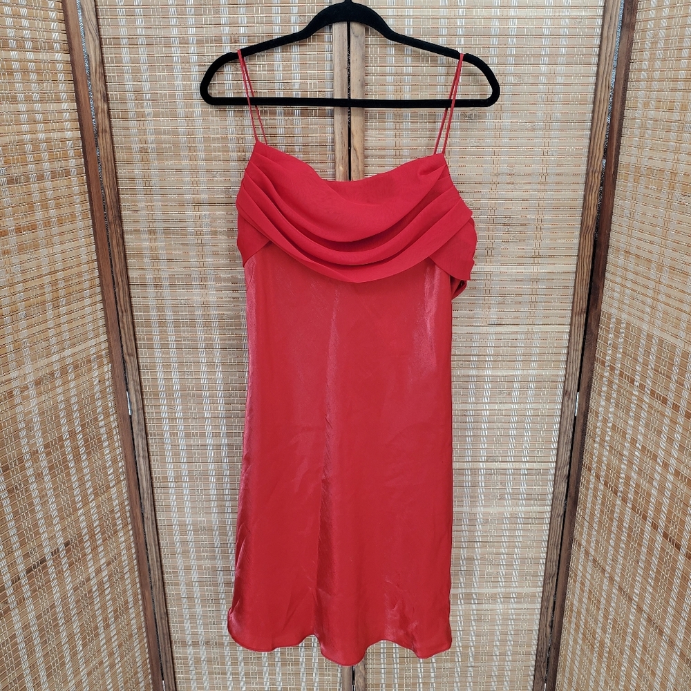 ◇ Vintage Y2K Dollar Formal Red Cowl Neck Dress Size 3X